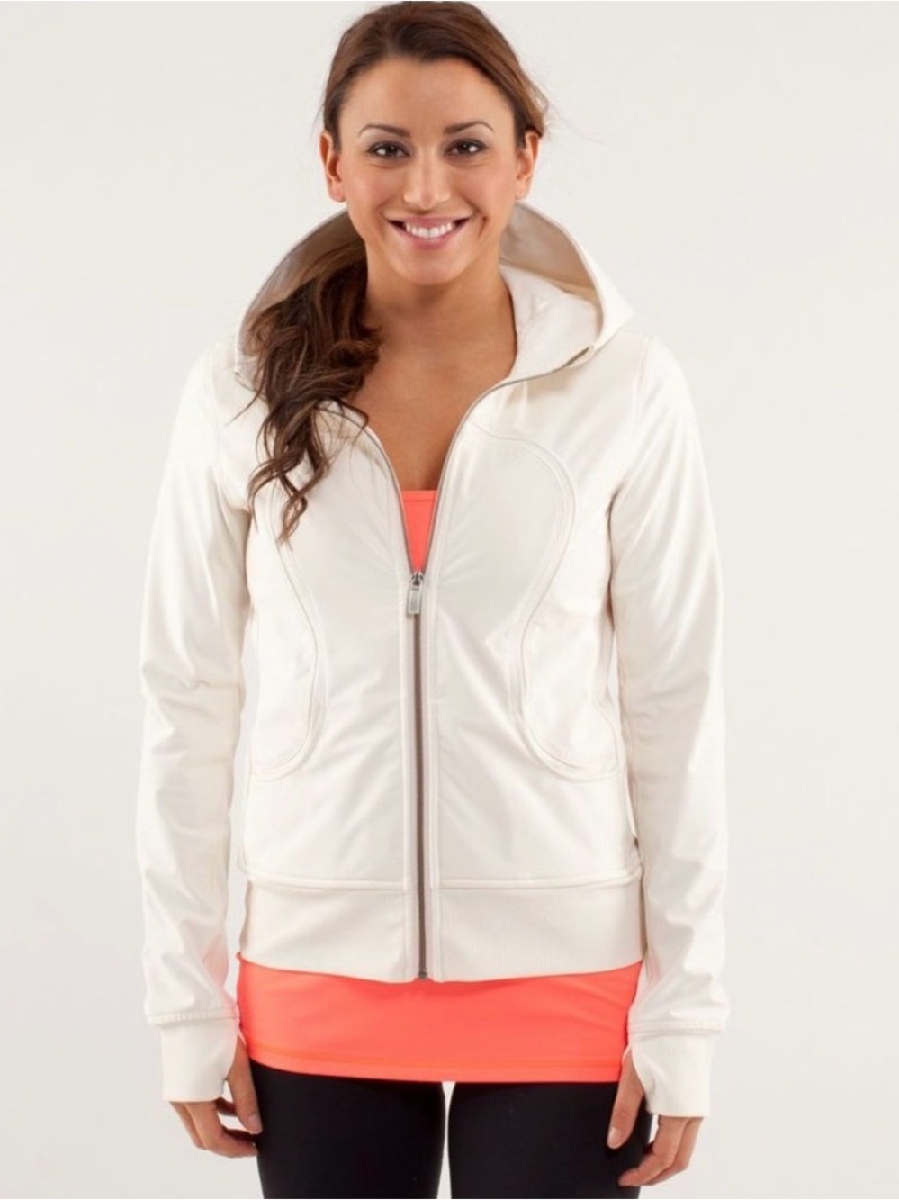 lululemon athletica Uba Ivory Soft Shell zip up Hoodie